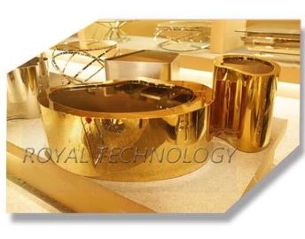 Χρυσό εξοπλισμό επιχρίσματος κασσίτερου για κεραμικά πλακάκια, νιτρίδιο τιτανίου Pvd επιμετάλλωση μηχανή